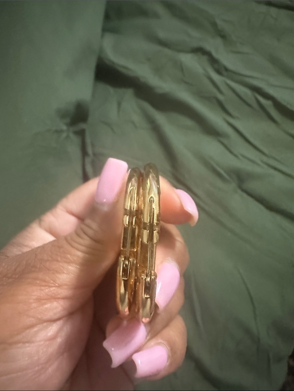 Louis Vuitton Gold Logo Hoop Earrings - Picture 10 of 12